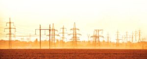 stockphotoscom-407630 view of the power lines at sunset-small