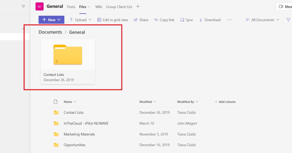 A pinned file shown at the top of the file listing
