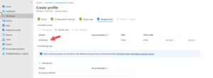 Assign devices group to deploy the profile