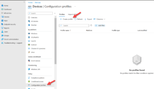 Create configuration Profile