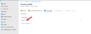 Specify the scope tag