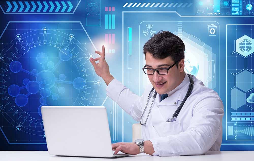 stockphotoscom-6328815 Doctor in telemedicine concept pressing button-small
